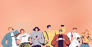 Ilustración sobre dependencia tecnológica en la vida cotidiana