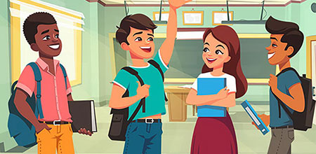 A veces les cuesta hablar en su escuela con sus compañeros