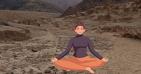 Imagen de una persona practicando respiración profunda para reducir el estrés